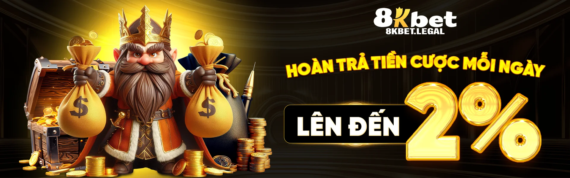 Hoàn trả tiền cược mỗi ngày lên đến 2%